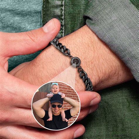 Personalized Photo Projection Bracelet For First Father's Day Gift Ideas - RoseFeels