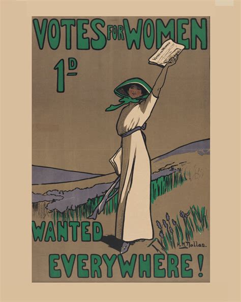 Vintage suffrage poster, Votes for Women 1d Wanted Everywhere! Mounted ...