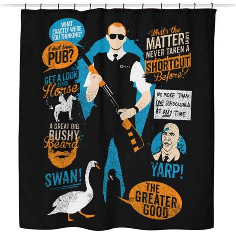 Hot Fuzz Quotes - Shower Curtain | Funny tee shirts, Fuzz, Simon pegg