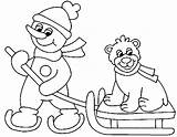 Winter sledding coloring Pages Download And print For Free sketch template
