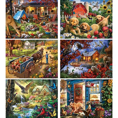 Set of 6: Larry Jones 300 Large Piece Jigsaw Puzzles | Bits and Pieces