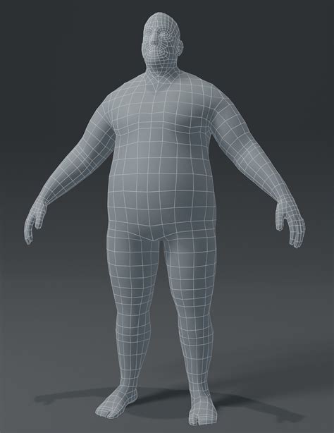 ArtStation - Fat Human Body Base Mesh 3D Model Family Pack | Game Assets
