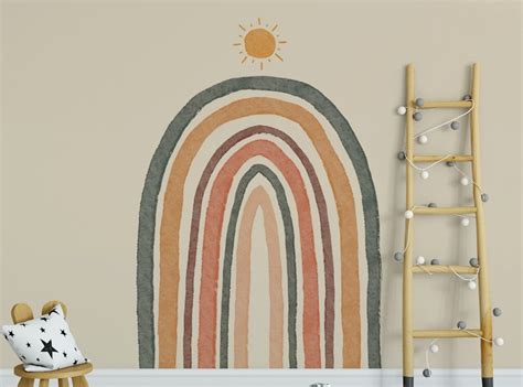 Boho Nursery Rainbow Print Wallpaper | Giffywalls