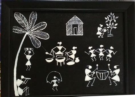 Easy Warli Painting On Canvas Board - Download Free Mock-up