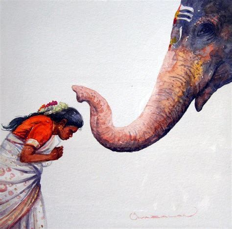 the elephant blessing water colour art | Indian art gallery, Watercolor paintings nature, Indian ...