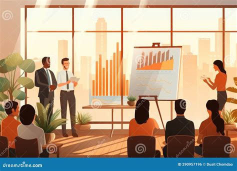 Illustration of a Business Meeting or Presentation and Training. Gemerative AI Stock ...