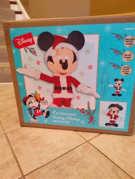 DISNEY 4-FT ANIMATED Holiday Mickey Mouse Christmas Santa Animatronic Home Depot $301.00 - PicClick