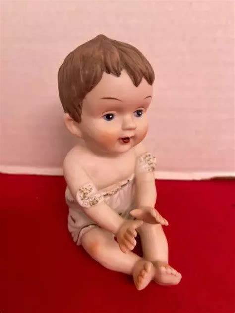 VINTAGE PIANO BABY Sitting Figurine Bisque Porcelain 4.5 Inch Tall Unbranded $14.99 - PicClick