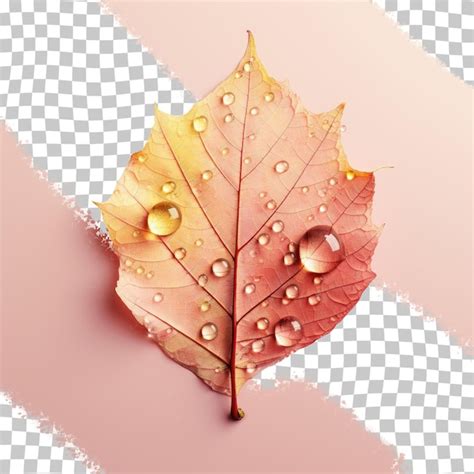Premium PSD | Droplets on a fall leaf