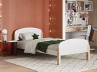 Noomi Seto 3ft Single White Wooden Bed Frame by Flair Furnishings