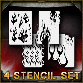 Flame Set Airbrush Stencil Template - For Painting Motorcycles