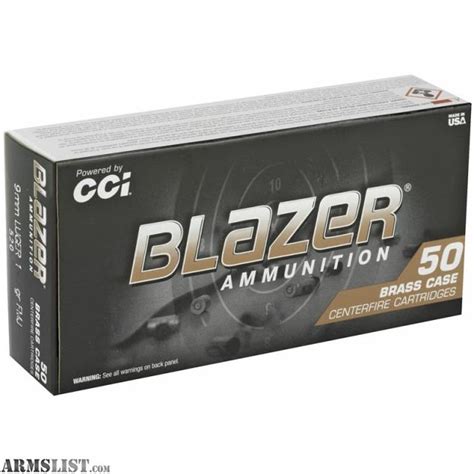 ARMSLIST - For Sale: 1000 rounds CCI Blazer Brass 9mm Luger Ammo 124 ...