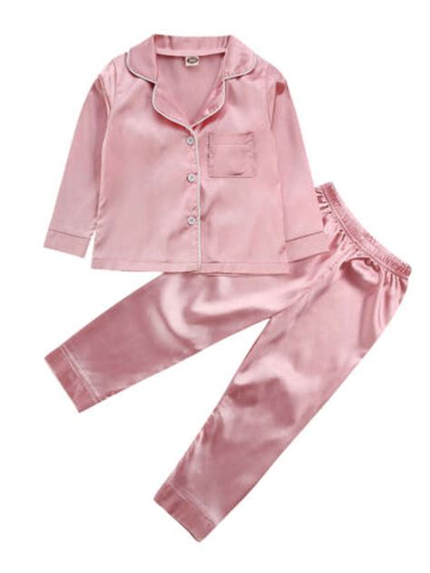 citgeett - Pajamas Kid Unisex Pjs Set Girls Boys Silk Pajamas Set Satin ...