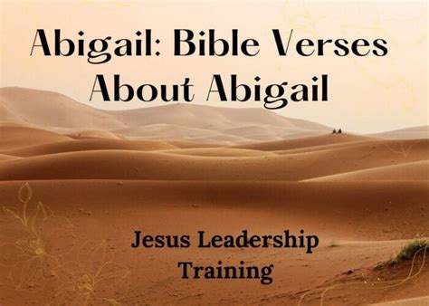 Abigail: Bible Verses About Abigail