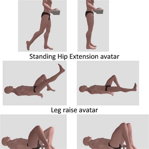 Example of three exercises recorded according the movements of a ...