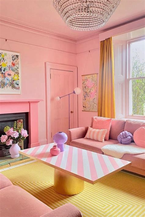 Glam Living Room, Living Room Sofa, Living Room Decor, Feminine Living Room, Pink Bedroom Walls ...