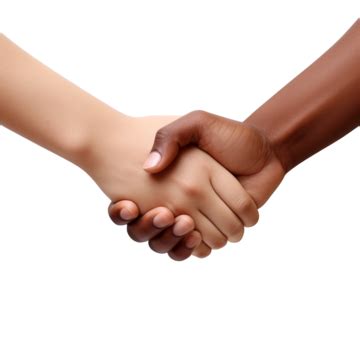 Handshake Of Brown Skin And White Skin Hands, Business, Office, Work ...