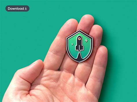 Logo enamel pin mockup - boatdase