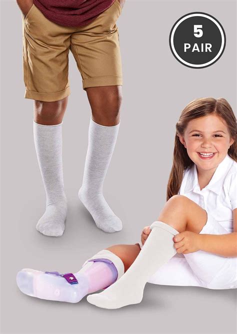 SmartKnit Seamless AFO Interface Socks for Kids - 5 Pack