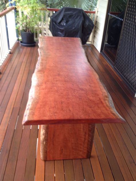 Forest Redgum single Slab Table polished in 2 Pack Polyurethane from Garde Timber Brisbane ...