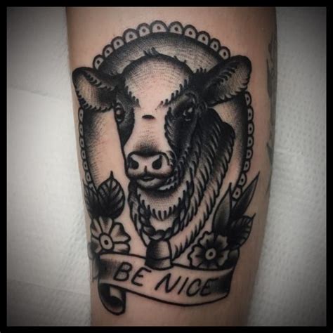 be nice to animals | Bull tattoos, Cow tattoo, Body art tattoos