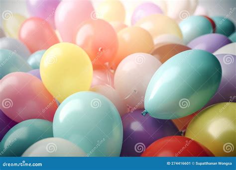 Abstract Party Balloons in Pastel Colors Stock Illustration ...