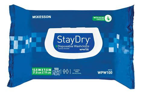 Adult Bath Wipes Stay Dry Disposable Washcloths Case 600, Active Ingredients Aloe / Vitamin E By ...