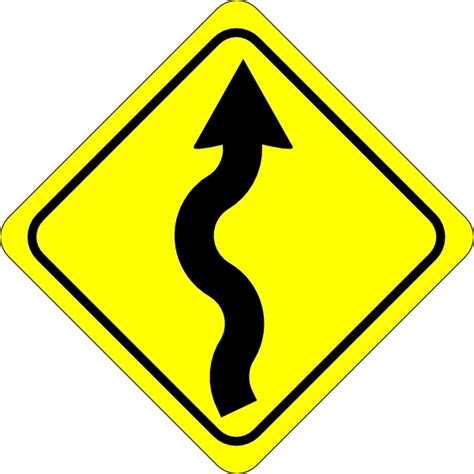 Curvy Road Ahead Sign clip art Free vector in Open office drawing svg ...