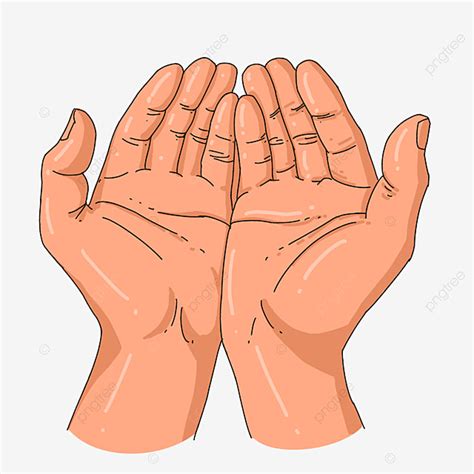 Hand Gestures Hd Transparent, Linear Hand Drawn Style Praying Gesture With Open Hands, Hand ...