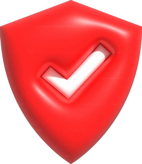 Guard shield icon, Safety shield with check mark inside, Security and Guaranteed 3d render ...