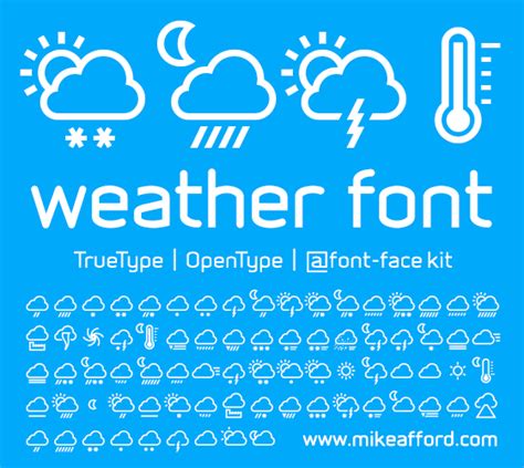 Weather Icon Font | MS-01 | Mike Afford Media Store