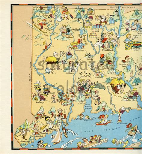 Connecticut Map ORIGINAL 9 X 13 Vintage 1930s Antique Picture - Etsy