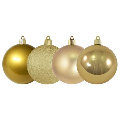 4" (100mm) Gold Assortment Christmas Ball Ornament by Christmas by ...