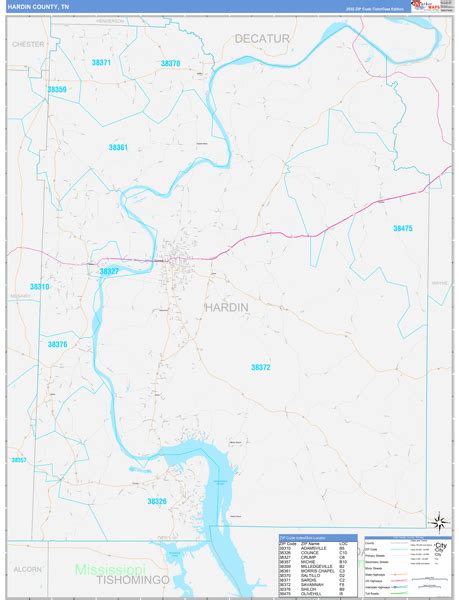 Hardin County, TN Wall Map Color Cast Style by MarketMAPS - MapSales