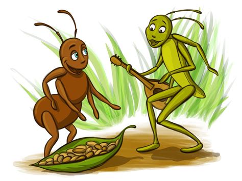 Grasshopper and the Ant by Adelya Tumasyeva at Coroflot.com in 2023 | Grasshopper pictures, Ants ...