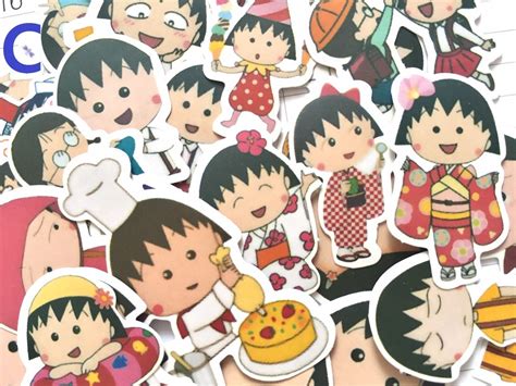 Chibi Maruko Chan Sticker Cute Girl Maruko Funny Family Sakura Family Japanese Popular Cartoon ...