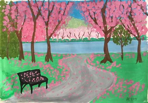 "Cherry Blossom" Drawing by Anastasia Kurganova | Saatchi Art Cherry Blossom Drawing, 5th Grade ...