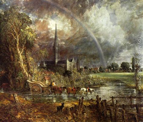 Salisbury Cathedral from the Meadows II by John Constable | Oil Painting Reproduction