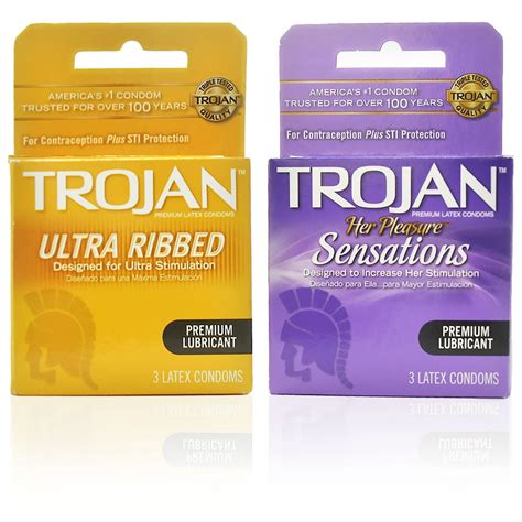 Trojan Condoms variety pack (6 sensations, 6 ultra ribbed) - Walmart.com - Walmart.com