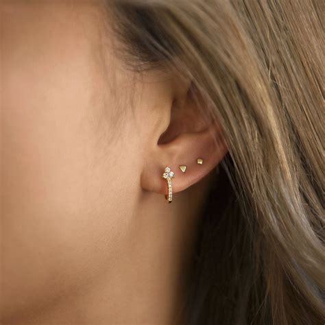 Tiny 14K Gold Stud Earrings, Single Earring, Cartilage Earrings – AMY O Jewelry