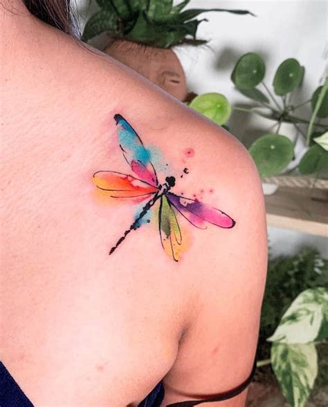 Colorful Dragonfly Tattoo