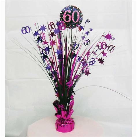 60 Birthday Table Decorations 60th Birthday Spray Centrepiece Table Decoration Black – BirthdayBuzz