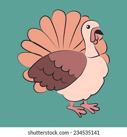 Vector Cartoon Turkey On Green Background Stock Vector (Royalty Free) 234535141 | Shutterstock