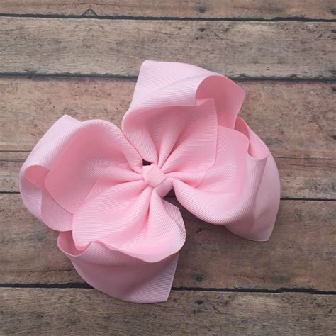 Light Pink Hair Bow Big Pink Bow 6in Hair Bow Pink Bow | Etsy | Pink ...