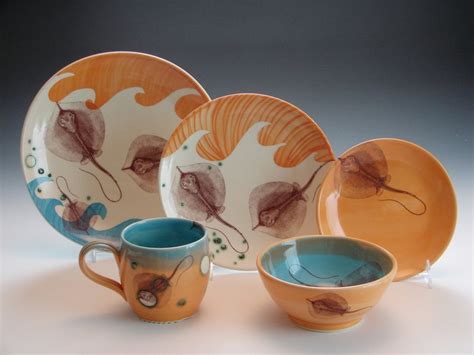 Unique Colorful Dinnerware Sets | Custom Dinnerware Set / Made to order pottery by cephalopodink ...