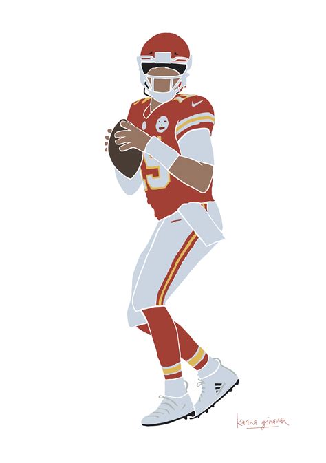 Cool Mahomes illustration created with Procreate on an iPad Pro. Nfl Logo, Sports Graphics ...