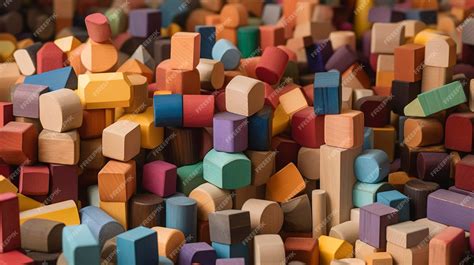 Premium AI Image | A Photo of Colorful Wooden Blocks in Different Shapes