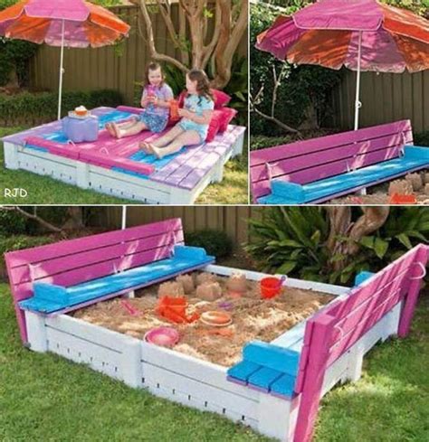 Creative Ideas - DIY Covered Sandbox With Benches