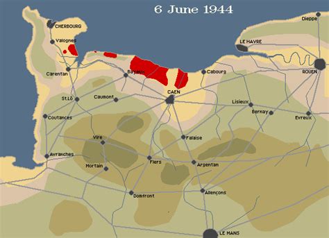 Allied Controlled Territory following the Invasion of Normandy, June 6, 1944 - August 21, 1944 ...