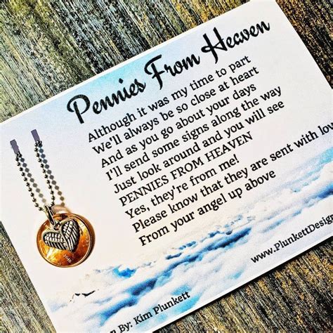 Pennies From Heaven Necklace Original Poem With Penny & | Etsy ...